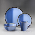 Luxury Red Stoneware Cena Set Color Glazed